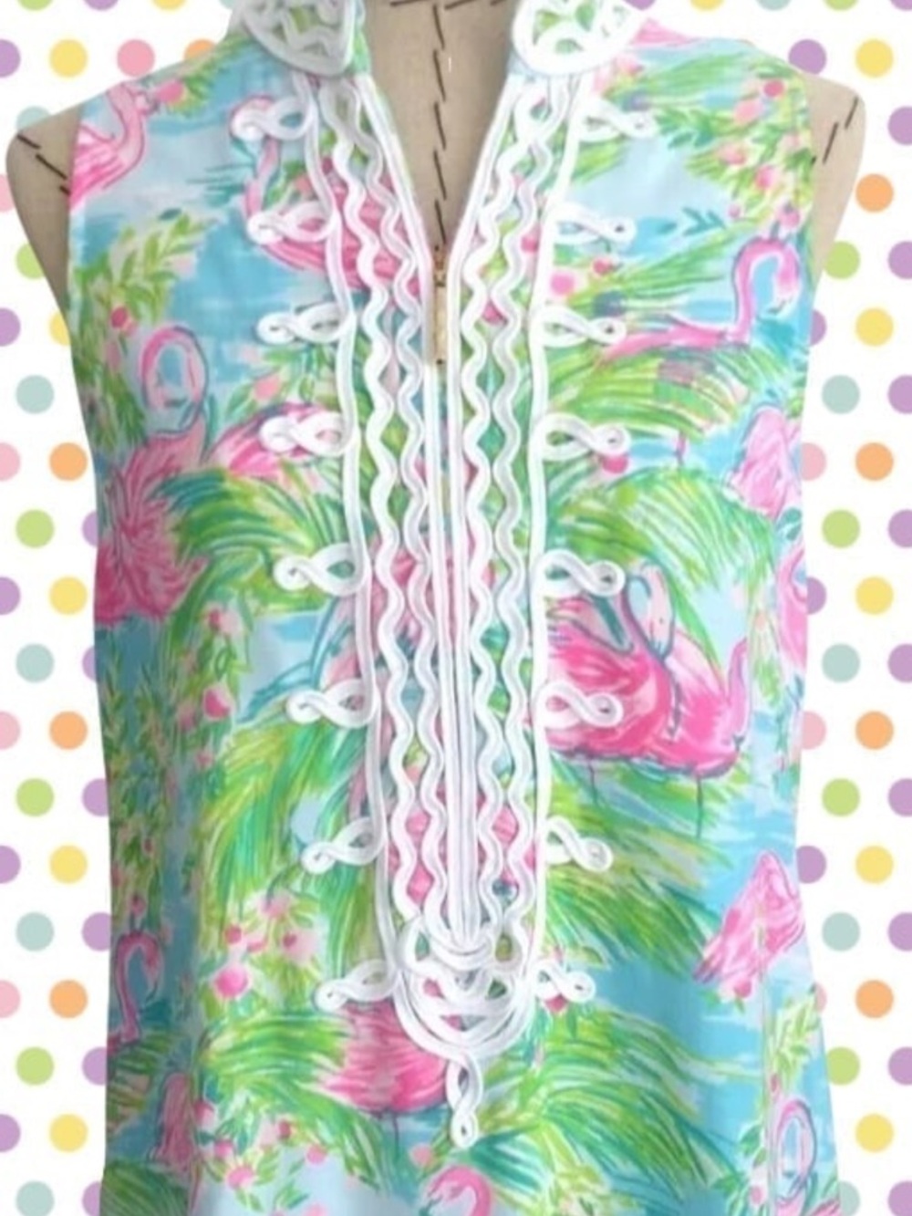Lilly Pulitzer Pink & Aqua Flamingo Print Shift Dress